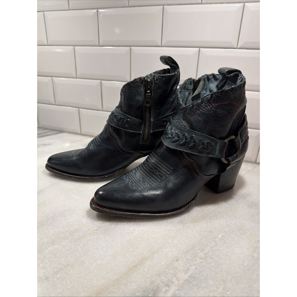Bed|Stu Womens Tania Teal Cowboy Western Boots Shoes 9.5M